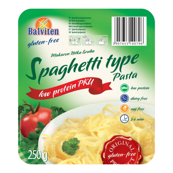 BALVITEN - Cestoviny PKU - Hrubé rezance s nízkym obsahom bielkovín PKU, 250g