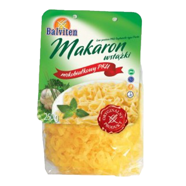 BALVITEN - Těstoviny PKU - Široké dlouhé nudle, nízkobílkovinné PKU, 250g, (ct15
