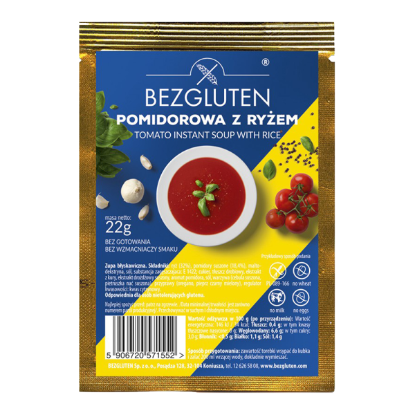 GLUTEN-FREE - Suppe - Tomate mit glutenfreiem Reis 22g ct30