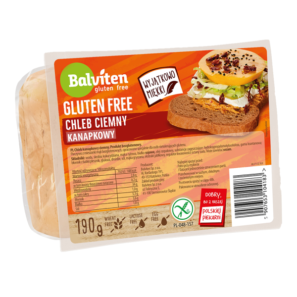 BALVITEN - Dunkles Sandwichbrot, glutenfrei, 190g