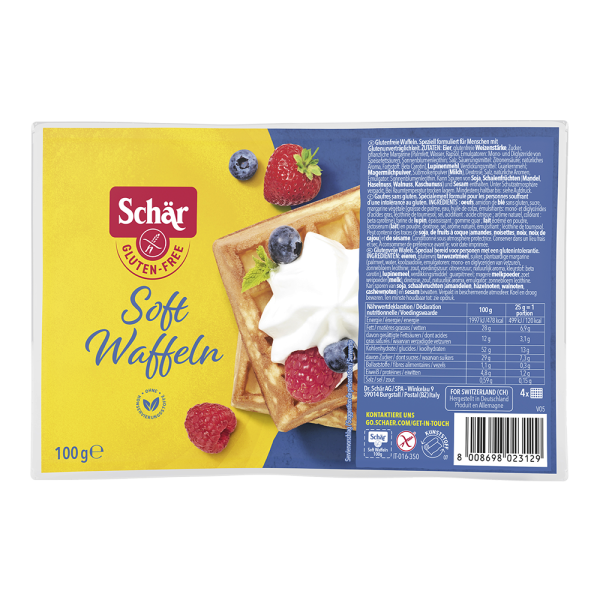 SCHÄR - Soft Waffeln - süß, glutenfrei, 100g (6 Stk.)