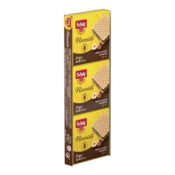 SCHÄR - NOCCIOLI Waffeln, mit Haselnusscreme, glutenfrei, 3x21g (14 Stk.)