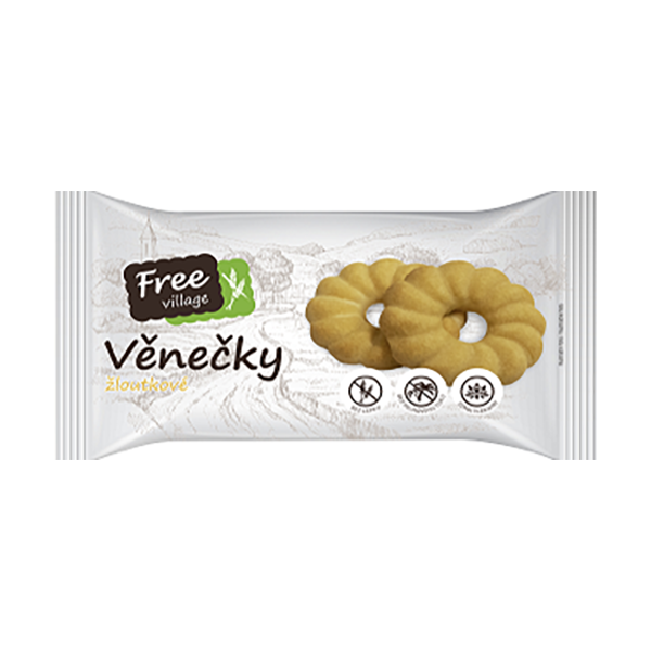 Free Village - Věnečky žloutkové  bez lepku 100 g, (ct 14)