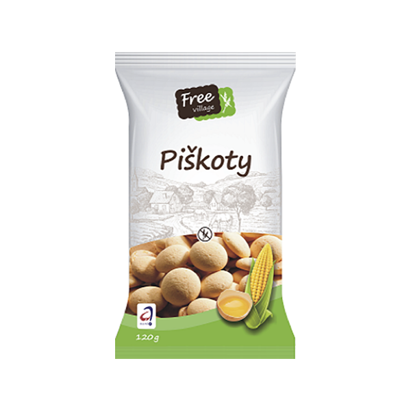 Free Village - Piškoty  bez lepku 120 g, (ct 14)