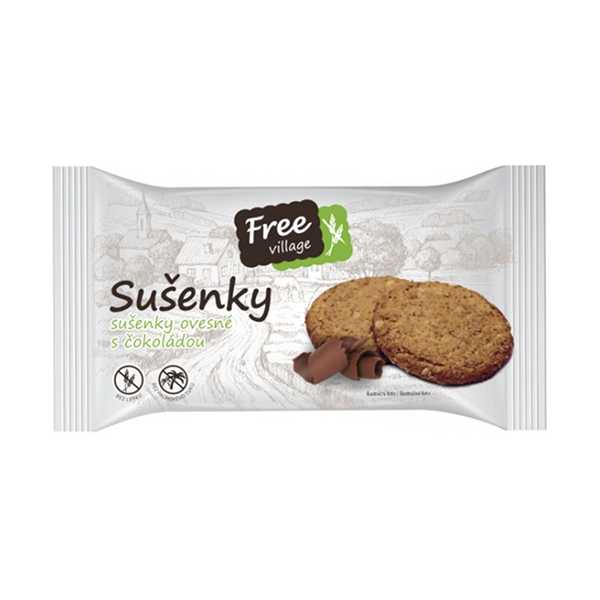 Free Village - Haferkekse mit Schokolade, glutenfrei, 50g (ct 18)