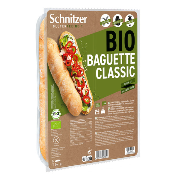Schnitzer - Bagety Classic (2x Baguette Classic) bezlepkové 360g BIO (ct 6)