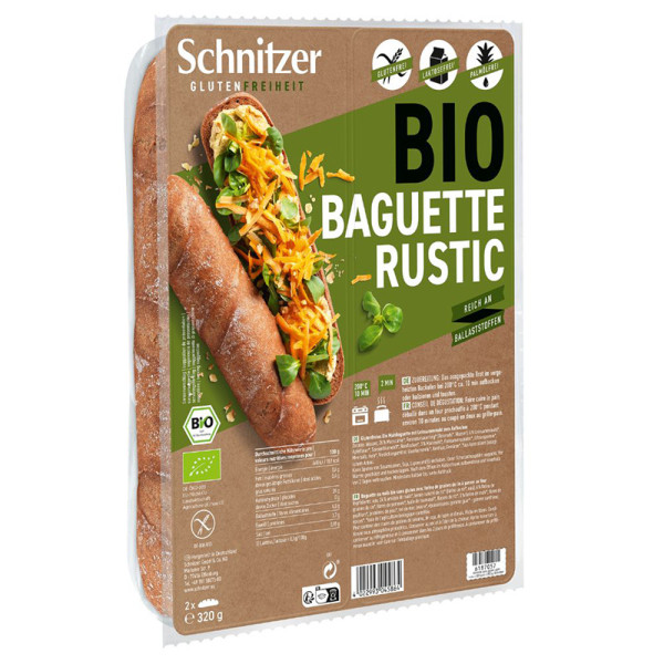 Schnitzer - Rustikales Baguette (2x Baguette Rustikal) glutenfrei 320g BIO (6er Pack)