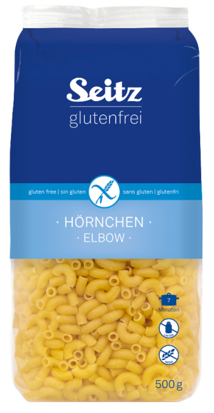 SEITZ - Těstoviny ELBOW, kolínka, bez lepku, 500g (Hörnchen ct 10)