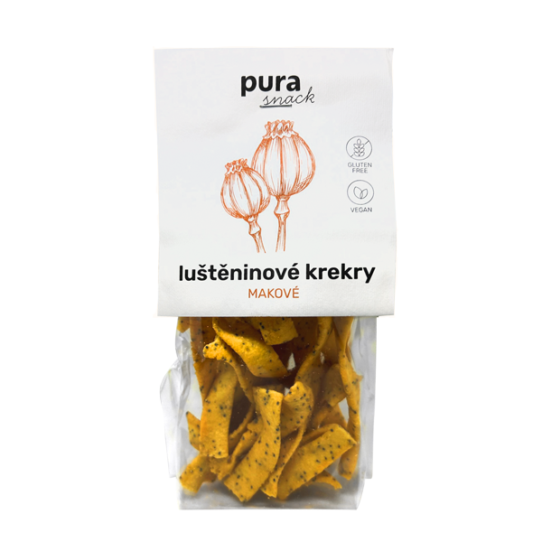 puraSNACK – makové krekry, bez lepku, 65g (ct 48)