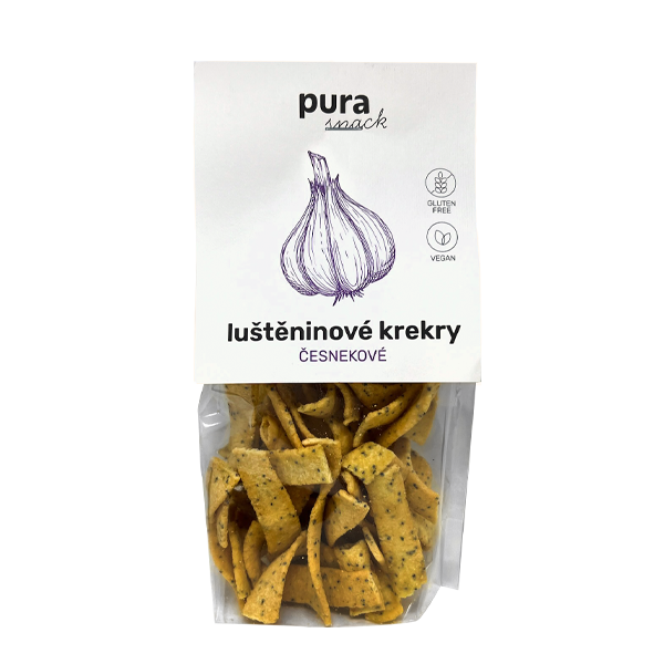 puraSNACK – česnekové krekry, bez lepku, 65g (ct 48)