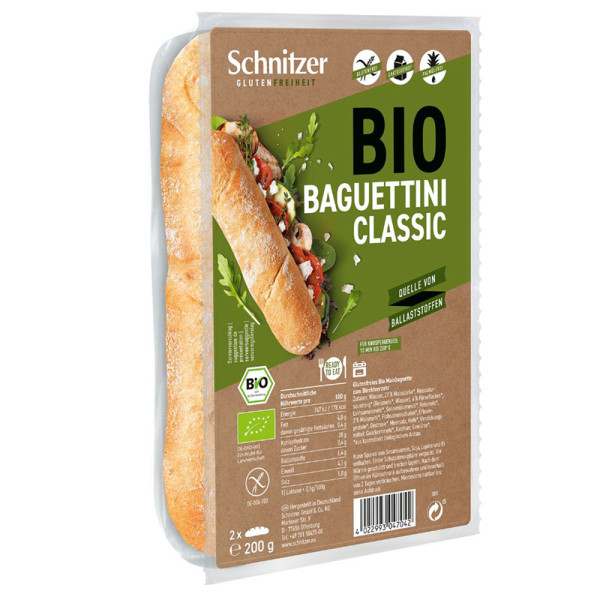 Schnitzer - Klassische Baguettes (2x Baguettini Classic) glutenfrei 200g BIO (ct 8)