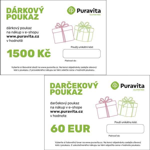 Geschenkgutschein im Wert von 1500 CZK / 60 EUR