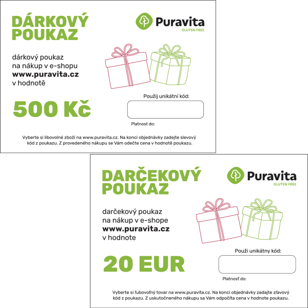 Geschenkgutschein im Wert von 500 CZK / 20 EUR