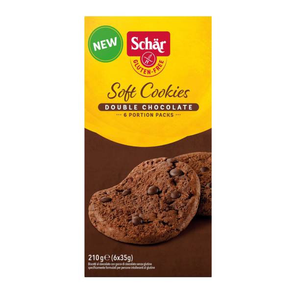 SCHÄR - SOFT COOKIES DOUBLE CHOCOLATE, glutenfrei, 210g (ct6)