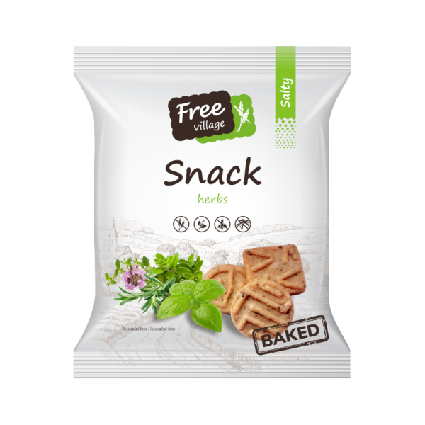 Free Village - Snack bylinkový, bez lepku, 100g (ct 9)