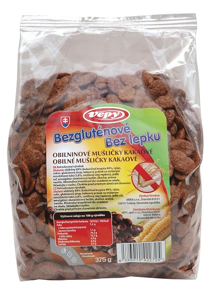 VEPY - Kakaové raňajkové müsli, bezlepkové, 375g (ct10)