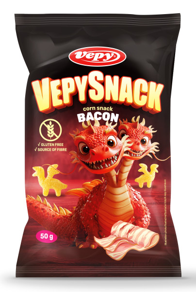 VEPYSNACK - Кукурудзяні снеки зі смаком бекону, без глютену, 50г (ct 12)