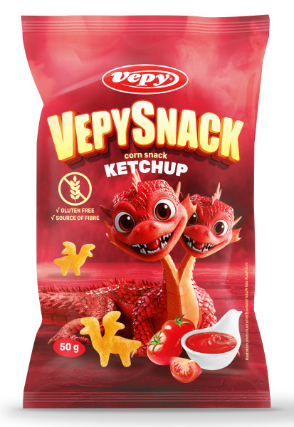 VEPYSNACK - Кукурудзяні снеки зі смаком кетчупу, без глютену, 50г (ct 12)