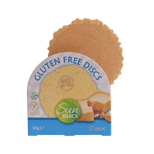 SunSnack - Cheesy discs CLASSIC, cheese wafer, gluten free, 30g (ct72)