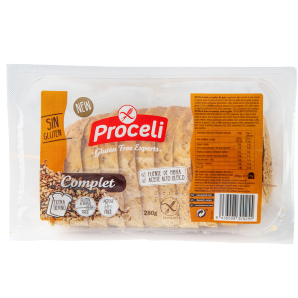PROCELI - COMPLET, chléb toustový, se semínky, bez lepku, 280g (ct4)