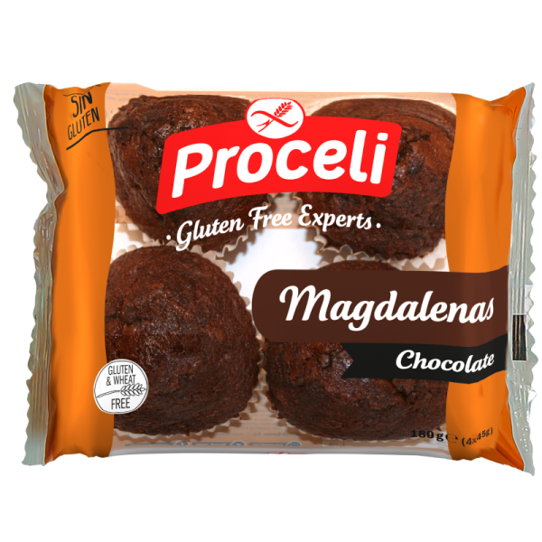 PROCELI - Muffin Magdalenas kakaové s čokoládovými lupínky, bez lepku (4ks) 160g (ct 6)