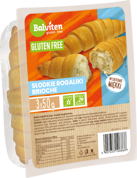 BALVITEN - Rohlíky sladké BRIOCHE, bez lepku, (3x50g) 150g (ct10)