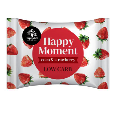 HAPPY MOMENT - Kokosové kolečko s jahodami 38g -se sníženým obsahem cukru (ct20)