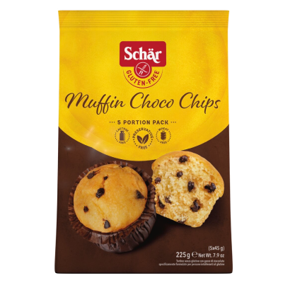 SCHÄR - PACKET Muffin Choco Chips sladké pečivo kakaové, bez lepku, 225g (5x45g) (ct 4)