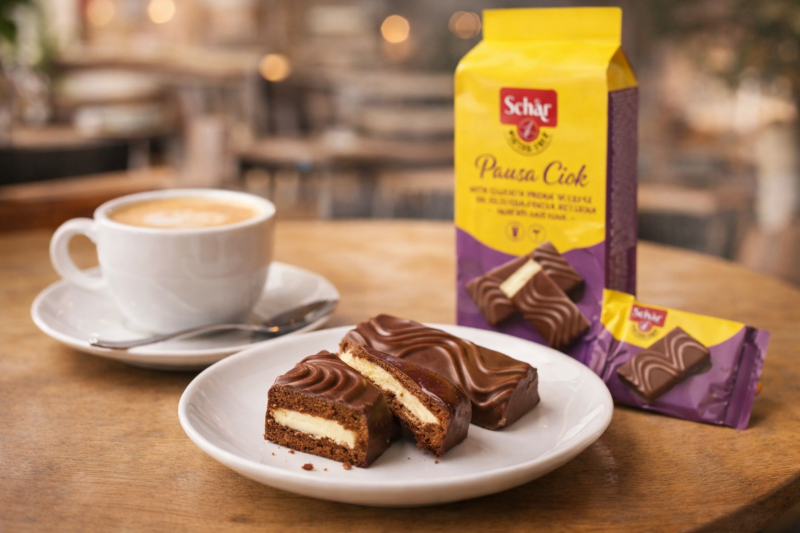 SCHÄR Pausa Ciok – Gluten-free Cake filled with milk cream, Multipack of 10x35 g (ct 3)