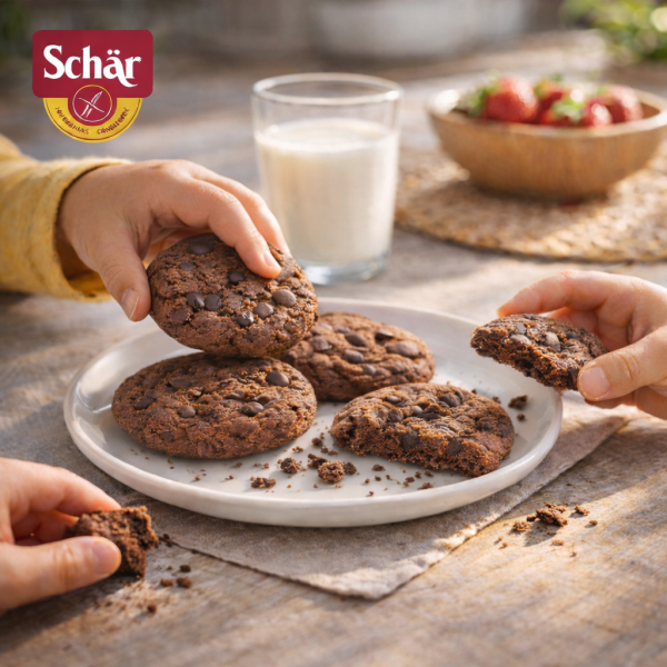 SCHÄR – sušenky Soft Cookies Double Chocolate, bez lepku, 210 g (ct 6)