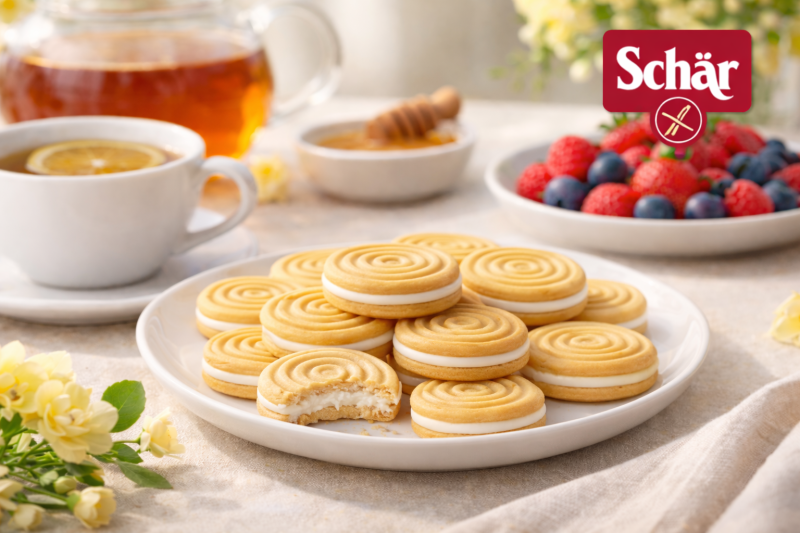 SCHÄR - sušenky Vanilla Creams, BEZ CUKRU, bez lepku, 125g (ct 6)