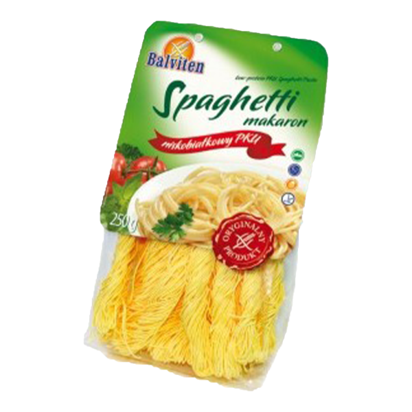 BALVITEN - Těstoviny PKU - Spaghetti, Špagety, nízkobílkovinné PKU, 250g, (ct15)