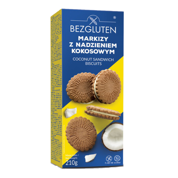 GLUTEN-FREE - Glutenfreie Kekse Marquise mit Kokosnussfüllung 210g ct10