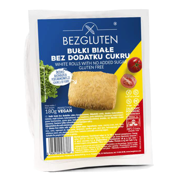 BEZGLUTEN - helle Brötchen, ohne Zuckerzusatz, glutenfrei, 180g ct12