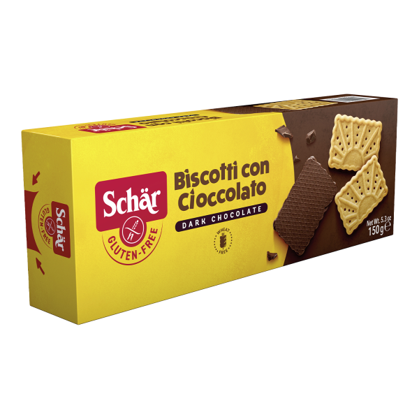 SCHÄR - Biscotti con Cioccolato Kekse - halb hausgemachte Schokolade, glutenfrei, 150g (ct6)