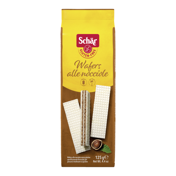 SCHÄR - oplatky WAFERS ALLE NOCCIOLE - s oříškovou náplní, bez lepku, 125g (ct6)