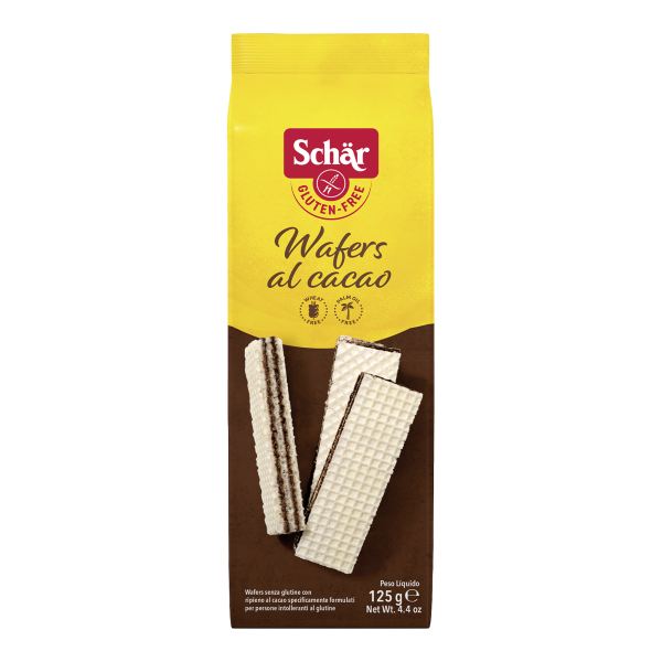 SCHÄR - oplatky WAFERS AL CACAO - s kakaovou náplní, bez lepku, 125g (ct 6)