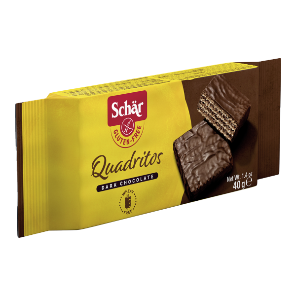 SCHÄR - QUADRITOS Waffeln - dunkle Schokolade, glutenfrei, 40g (20 Stk.)