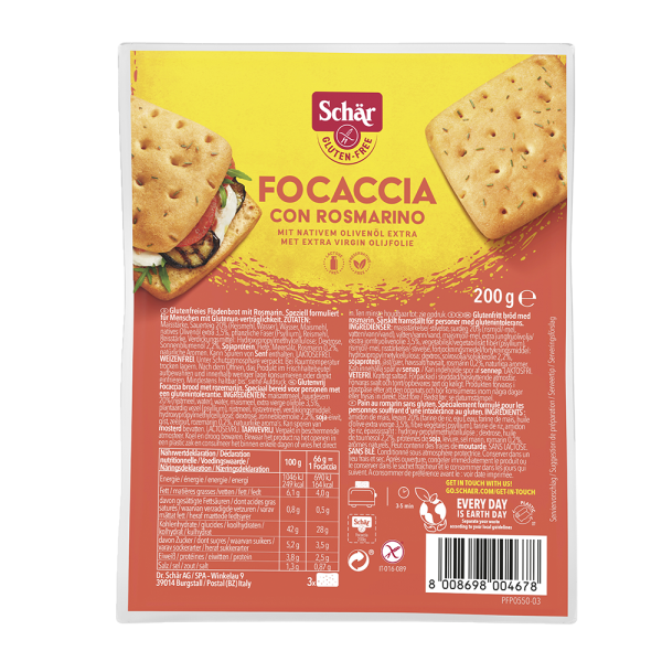 SCHÄR - Brötchen FOCACCIA CON ROSMARINO, 200 g, glutenfrei (5 Stk.)
