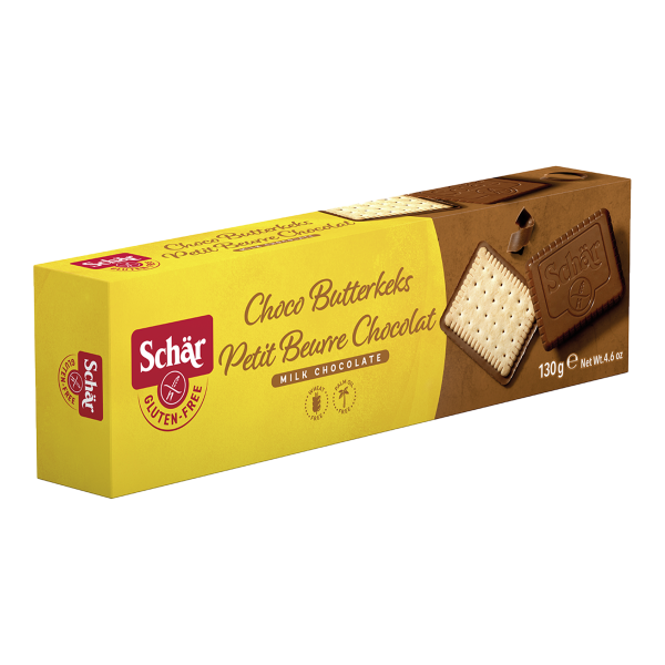 SCHÄR - Butterkeks CHOCO Kekse, Butter in Schokolade getaucht, glutenfrei, 130g(ct6)