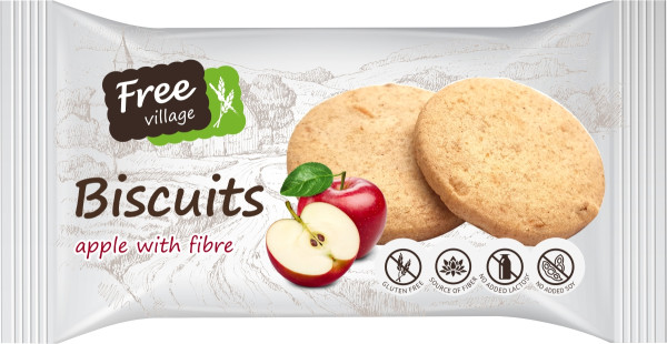 Free Village - Sušenky s jablečnou příchutí bez lepku 55 g (ct18)