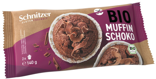 Schnitzer - Muffiny tmavá  čokoláda (2x Muffin+Dark Choco) bzl 140g BIO (ct 6)