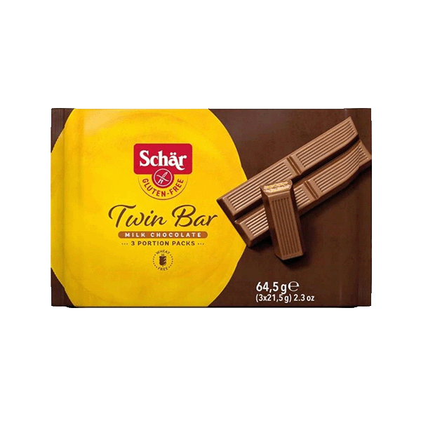 SCHÄR - TWIN BAR Waffeln, Milchschokolade, glutenfrei, 64,5g (ct14)