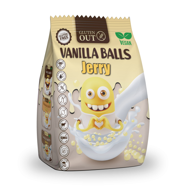 JERRY - snídaňové kuličky vanilkové, bez lepku, 375g (ct10)