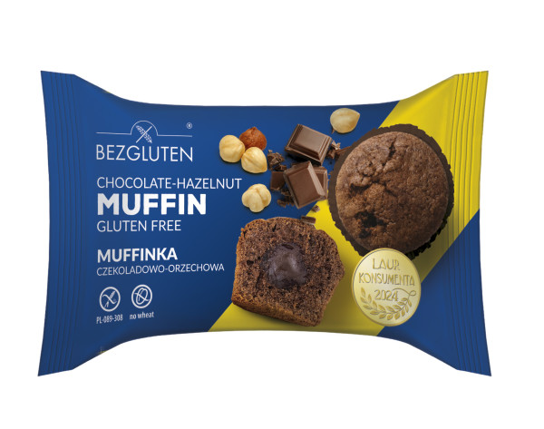 BEZGLUTEN - Schokoladen-Haselnuss-Muffin, glutenfrei, 60g(ct20)