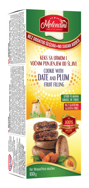 Molendini - Perníčky s datlemi a švestkami, bez lepku, 180g (ct16)