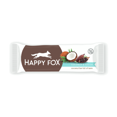 HAPPY FOX - Kokosová tyčinka s kakaem 40g (ct 24)