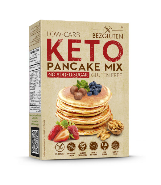 BEZGLUTEN - směs LOW-CARB KETO Pancake mix, na palačinky bez lepku 150g ct10