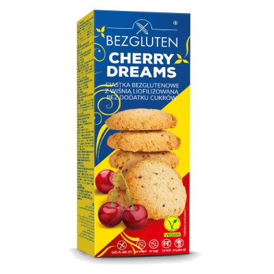 BEZGLUTEN - Sušenky TŘEŠŇOVÝ SEN, bez přidaného cukru, bez lepku, 110g ct10