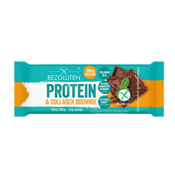 BEZGLUTEN - Browni Protein & Collagen, bez lepku, 40g ct24